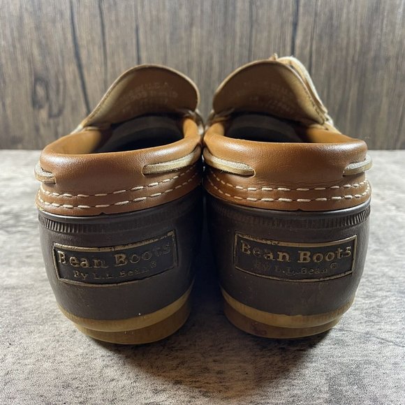 VINTAGE LL Bean Maine Hunting Shoes Mens 9 Low Boots Slip On Brown USA Made main image 7